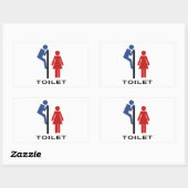 Sticker Rectangulaire Sympathique Son Signe De Toilette - Femme Signe De (Feuille)