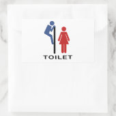 Sticker Rectangulaire Sympathique Son Signe De Toilette - Femme Signe De (Sac)