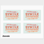 Sticker Rectangulaire Syntaxe Funky Structure de la phrase Grammaire (Feuille)