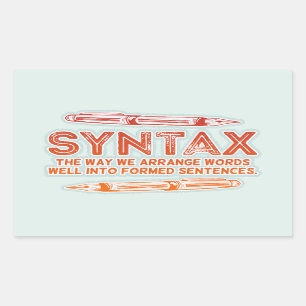 Sticker Rectangulaire Syntaxe Funky Structure de la phrase Grammaire
