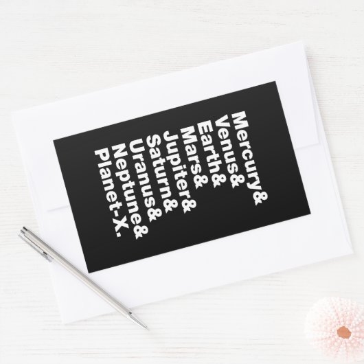 Sticker Rectangulaire Système solaire (Enveloppe)