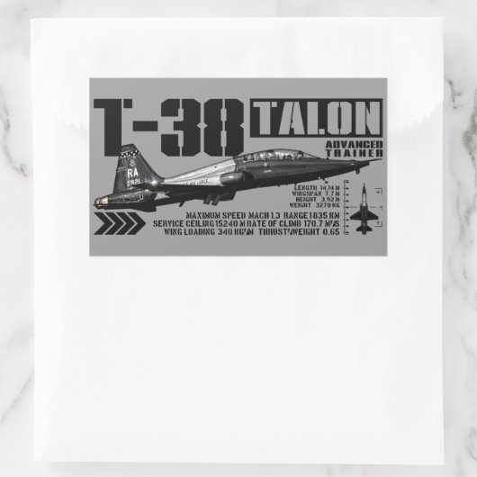 Sticker Rectangulaire T-38 Talon (Sac)