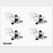 Sticker Rectangulaire T-Rex (noir et blanc) (Feuille)