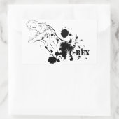Sticker Rectangulaire T-Rex (noir et blanc) (Sac)
