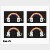 Sticker Rectangulaire T-Shirt Date Café Gay (Feuille)