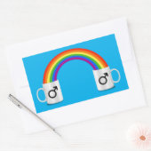 Sticker Rectangulaire T-shirt date café lesbienne (Enveloppe)