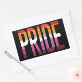 Sticker Rectangulaire T-Shirt Fierté Lesbienne (Enveloppe)