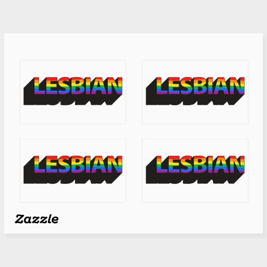Sticker Rectangulaire T-shirt LESBIAN (Feuille)