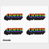 Sticker Rectangulaire T-shirt QUEER (Feuille)