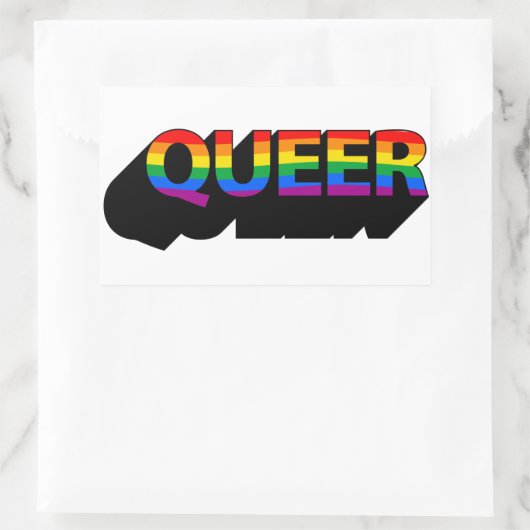 Sticker Rectangulaire T-shirt QUEER (Sac)