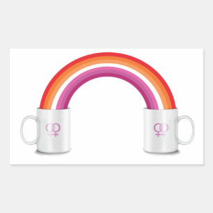 Sticker Rectangulaire T-Shirt Rendez-vous Café Lesbienne