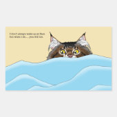 Sticker Rectangulaire Tabby Chat Pékin Bleu Drôle (Devant)