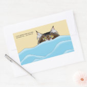 Sticker Rectangulaire Tabby Chat Pékin Bleu Drôle (Enveloppe)