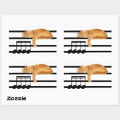 Sticker Rectangulaire Tabby de musique kitty cat (Feuille)