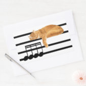 Sticker Rectangulaire Tabby de musique kitty cat (Enveloppe)