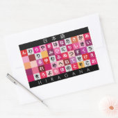 Sticker Rectangulaire Table japonaise Hiragana (Enveloppe)