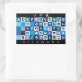 Sticker Rectangulaire Table japonaise Hiragana (Sac)