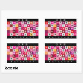Sticker Rectangulaire Table Katakana japonaise (Feuille)