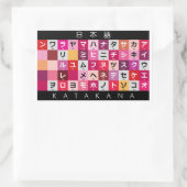 Sticker Rectangulaire Table Katakana japonaise (Sac)