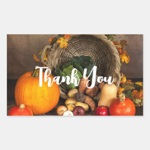 Sticker Rectangulaire Table Thanksgiving Merci de récolte abondante