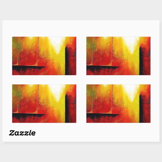 Sticker Rectangulaire Tableau Abstrait de Hizli (Feuille)