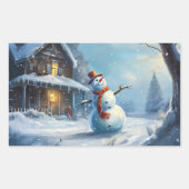 Sticker Rectangulaire Tableau de Snowman (Devant)