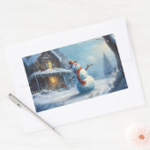 Sticker Rectangulaire Tableau de Snowman (Enveloppe)