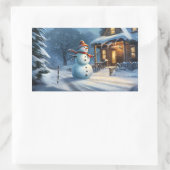 Sticker Rectangulaire Tableau de Snowman (Sac)