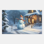 Sticker Rectangulaire Tableau de Snowman (Devant)