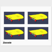 Sticker Rectangulaire Tableau jaune cool (Feuille)