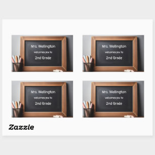 Sticker Rectangulaire Tableau noir personnalisé de bienvenue pour l'ense