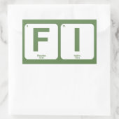 Sticker Rectangulaire Tableau périodique de l'indépendance financière (Sac)