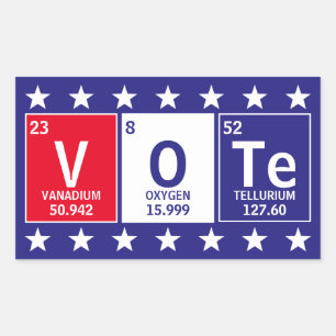 Sticker Rectangulaire Tableau périodique des éléments Vote orthographiqu