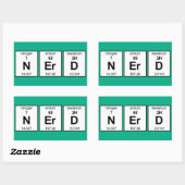 Sticker Rectangulaire Tableau périodique nerd (Feuille)