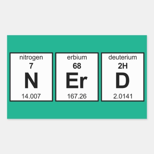 Sticker Rectangulaire Tableau périodique nerd (Devant)