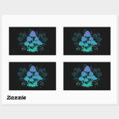 Sticker Rectangulaire Tabourets dans Bushes (Feuille)