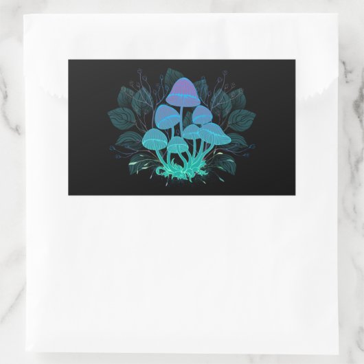 Sticker Rectangulaire Tabourets dans Bushes (Sac)