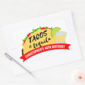 Sticker Rectangulaire Tacos et Tequila fête d'anniversaire (Enveloppe)