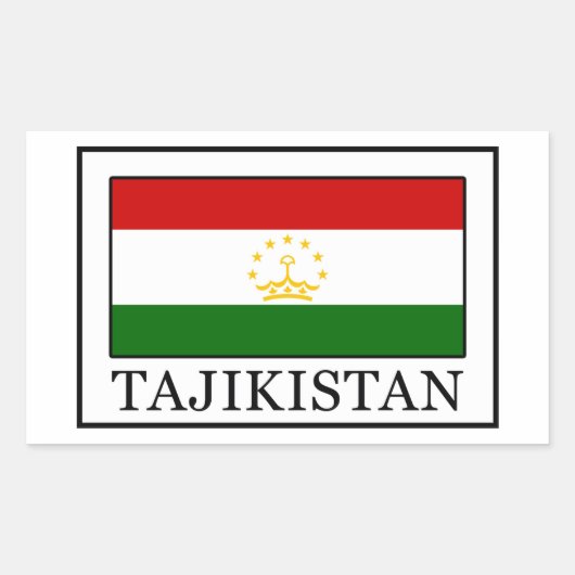Sticker Rectangulaire Tadjikistan (Devant)