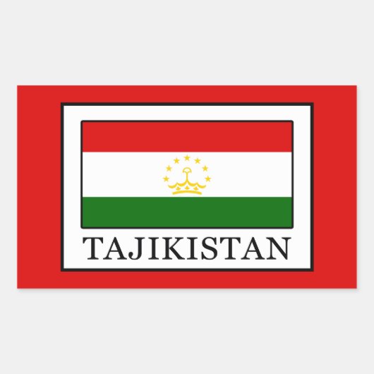 Sticker Rectangulaire Tadjikistan (Devant)