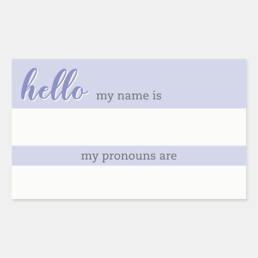 Sticker Rectangulaire Tag Nom et Pronoun - Lilac (Devant)