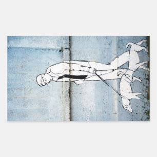Sticker Rectangulaire tagueur de chien sur la rue Branimirova, Croatie