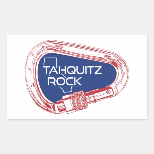 Sticker Rectangulaire Tahquitz Rock California Escalade Carabiner (Devant)