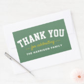 Sticker Rectangulaire Tailgate baby shower sportif jaune merci (Enveloppe)