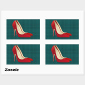 Sticker Rectangulaire talons hauts rouge (Feuille)