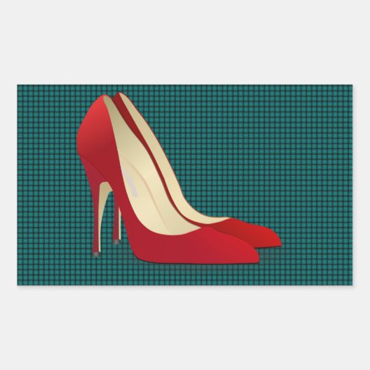 Sticker Rectangulaire talons hauts rouge (Devant)
