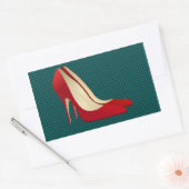 Sticker Rectangulaire talons hauts rouge (Enveloppe)