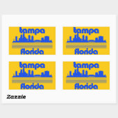 Sticker Rectangulaire Tampa Floride (Feuille)