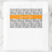 Sticker Rectangulaire Tangerine Black Paisley (Sac)
