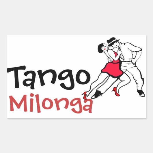 Sticker Rectangulaire Tango Milonga (Devant)